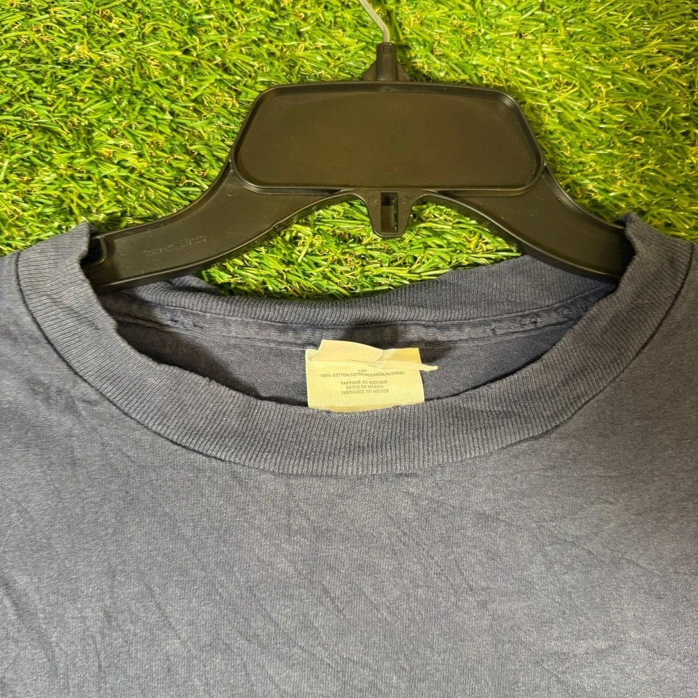 Adidas Logo T-Shirt XL Black Faded Cracked Print‎ Distressed Mexico Vintage